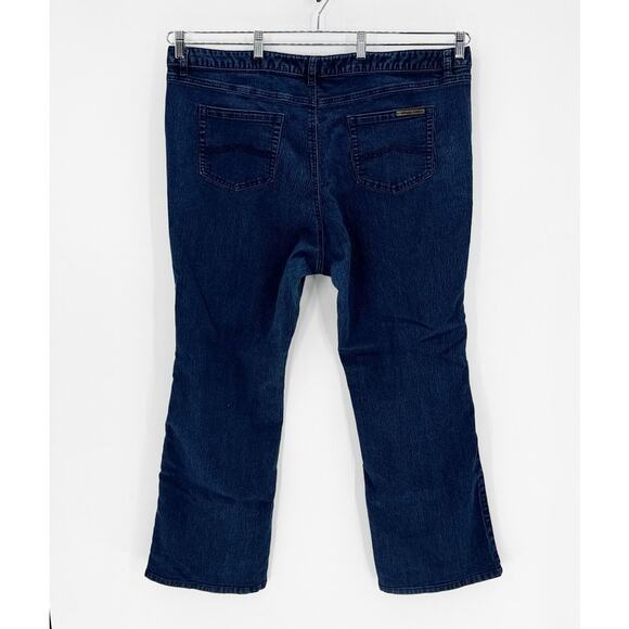 Vintage true Y2K dark wash flare jeans size 22 Y2K baddie versatile - Picture 2 of 7